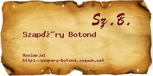 Szapáry Botond névjegykártya