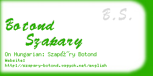 botond szapary business card